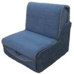 Armchair bed without armrests blue