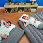 Single inflatable bed 2 in 1