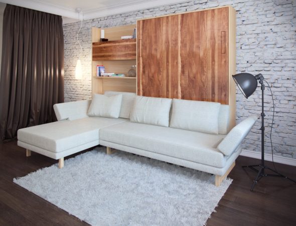 Pakeliama odinė sofa