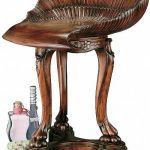 bar stool carved of wood