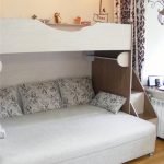 white bed in two tiers