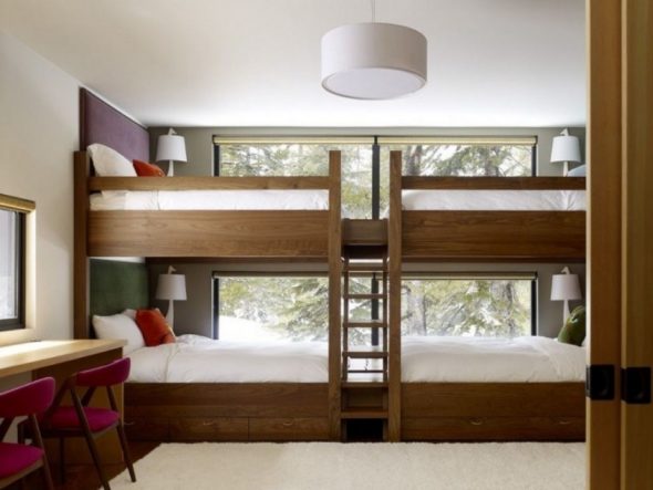a two-level bed for a large family
