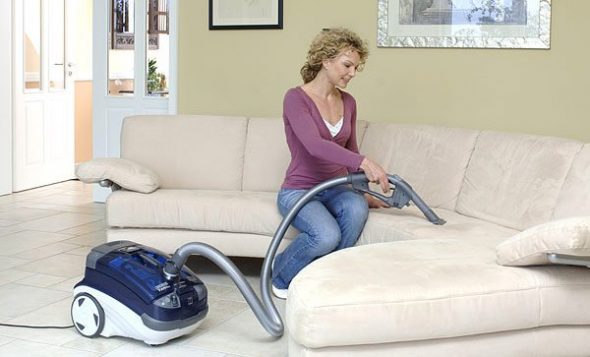 vacuuming furniture