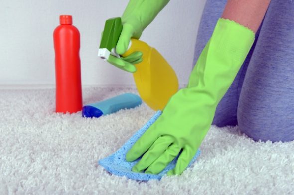 gloved furniture cleaning