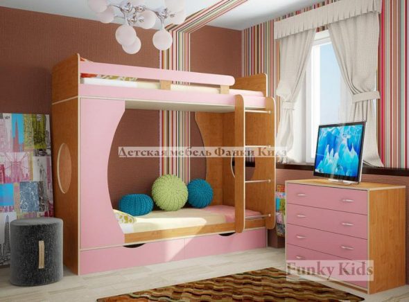 children's bunk bed with a sofa