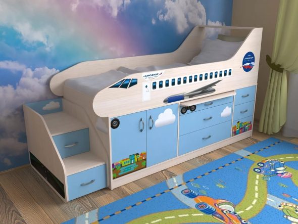 Airplane bed for boys