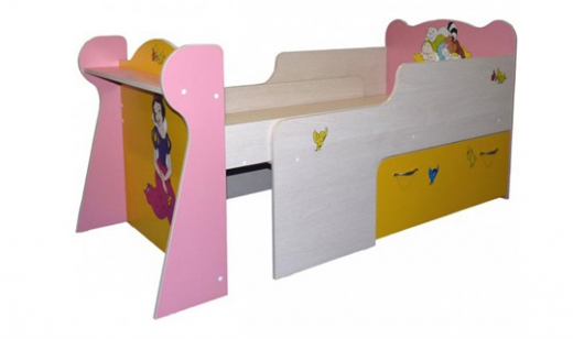 Children's sliding bed for princesses
