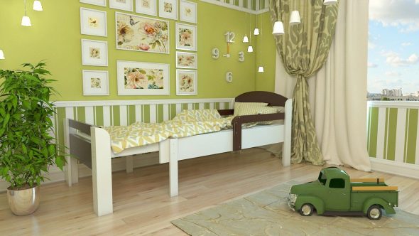 Children's sliding bed rostyushka house-keeper