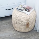 for home and interior knitted pouf of knitting yarn