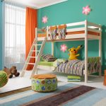 stylowe łóżko piętrowe w pokoju dziecięcym