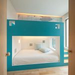 łóżko piętrowe turkusowe