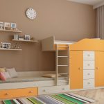 bunk bed in soothing colors