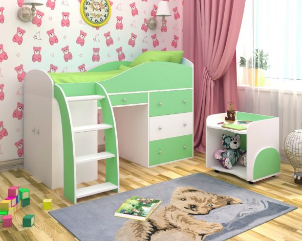 Bunk bed with a side