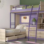 unusual design of a two-story bed in the nursery