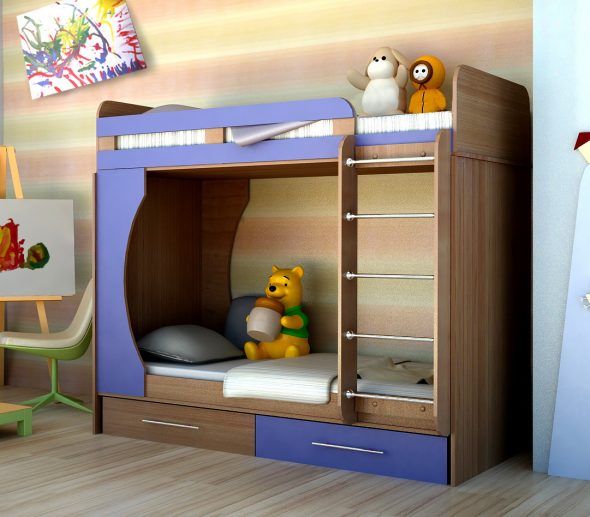 bunk bed with a niche