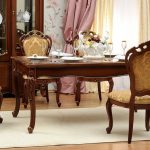living rooms classic walnut table chairs