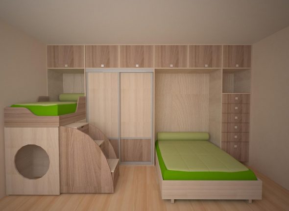Folding bed for a child's room