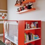 crib with shelves