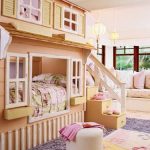 katil untuk kanak-kanak perempuan dalam gaya rumah