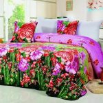 Çift kişilik yatak örtüsü - çiçek gökkuşağı