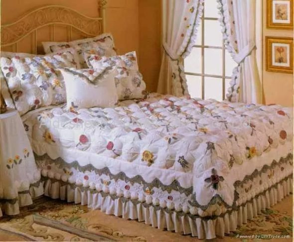 Bedspread photo design on a double bed