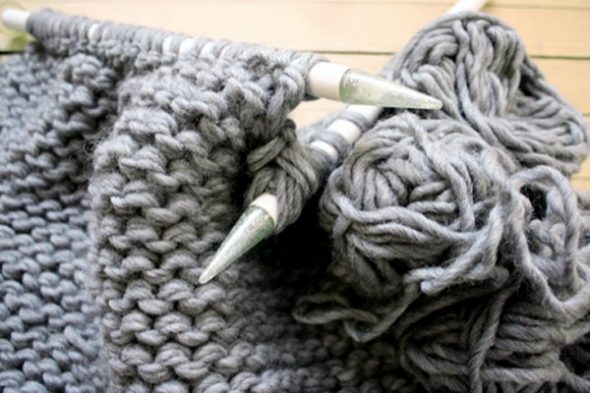 poof knit garter knit