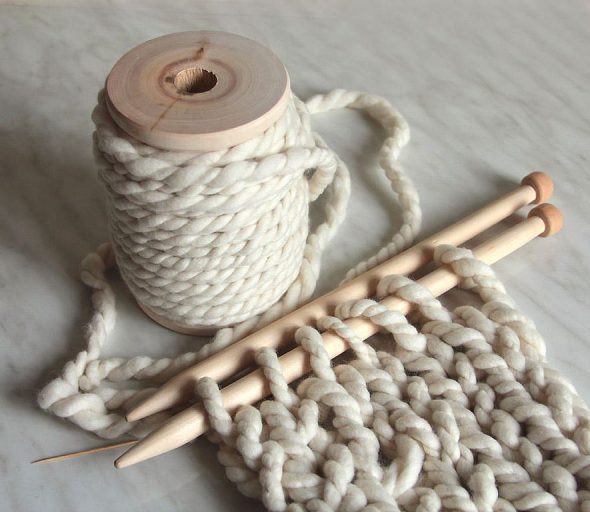 poof knitting needles yarn
