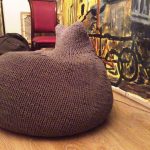 knitted ottoman with ears