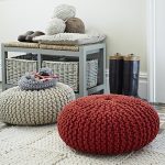 knitted ottoman in the interior