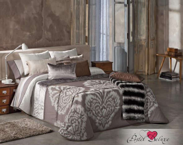 Chic modern bedspread on the bed