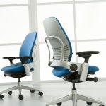 blue white office chairs
