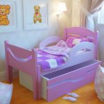 Stylish sliding bed for girls in the interior