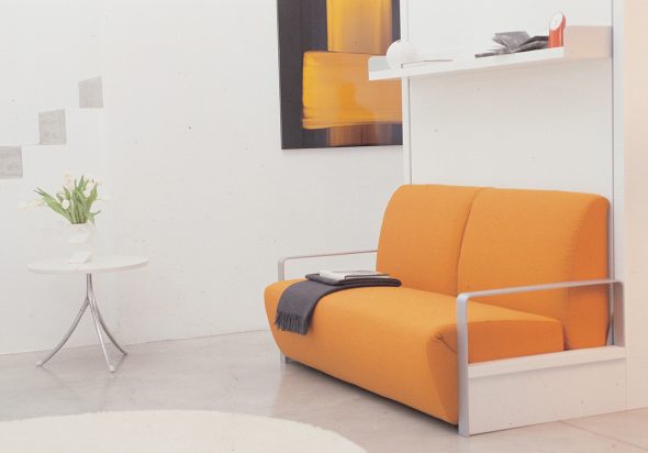transformer bed-couch orange color