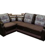 corner sofa bed na may naka-istilong tapiserya
