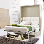 elegant bedroom with built-in bed