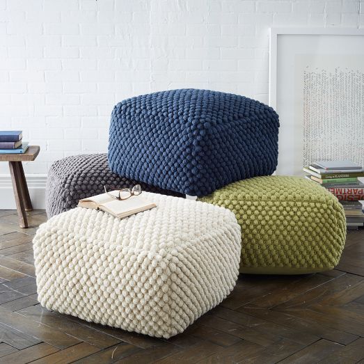 knitted ottoman cubes
