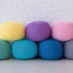 knitted puffs of different colors