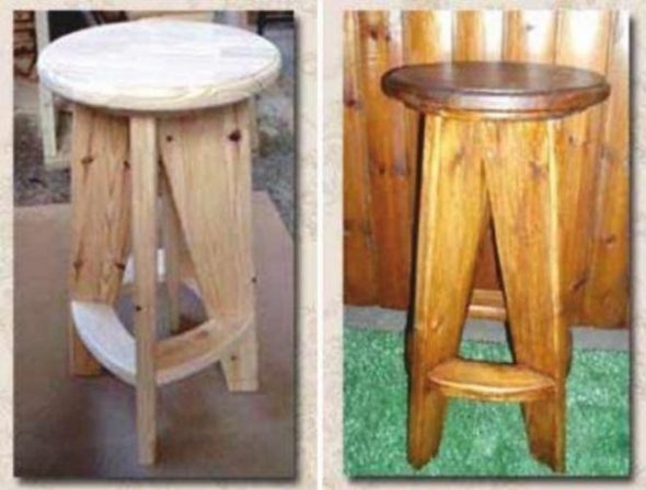 Bar stools made of wood