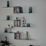Bookshelves on the wall