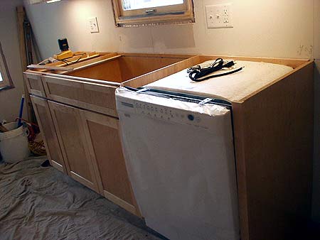 Cabinet furniture and dishwasher