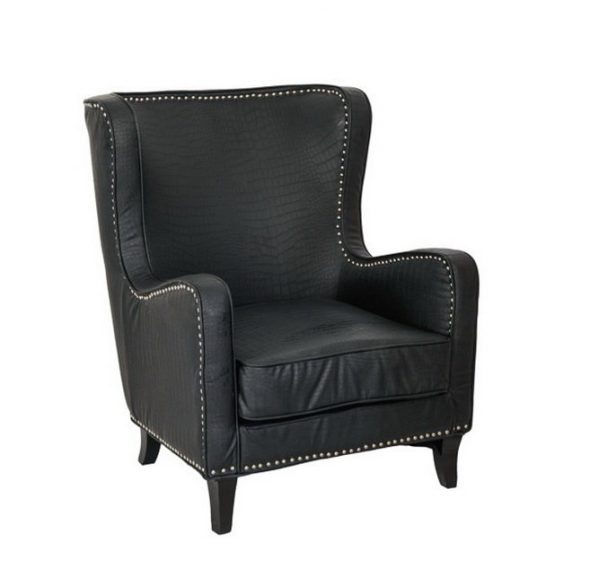 Black eco-leather armchair