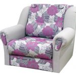 Chair bed with purple flowers