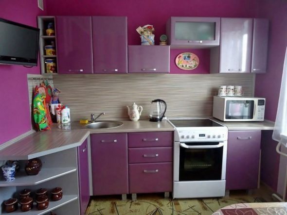 Purple kitchen set