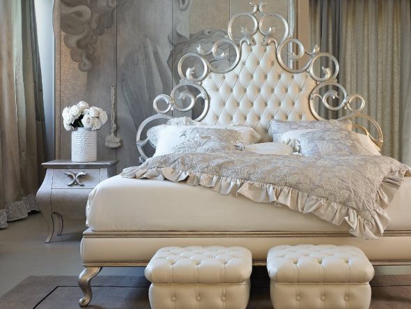 bed with soft headboard