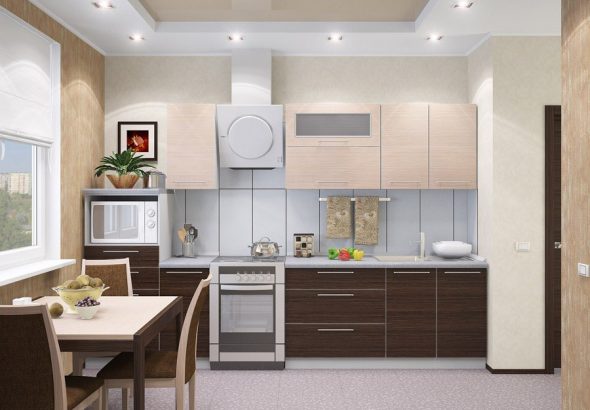 Fashionable color combinations in kitchen furniture