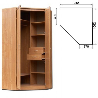 Unbalanced corner cabinet
