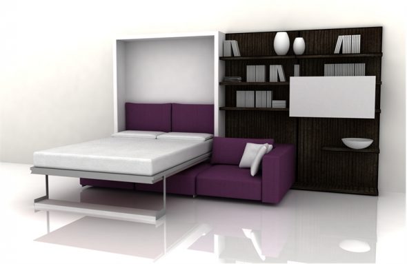 Lift bed with sofa
