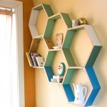 Shelf honeycomb on the wall
