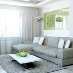 Gray color in the living room interior