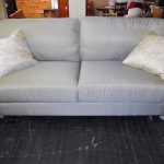 Gray sofa with pillows